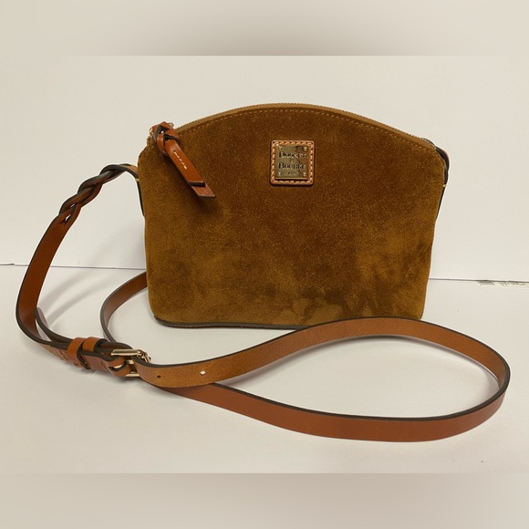 Dooney Bourke Suede penny Crossbody Bag brown